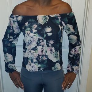 A floral off the shoulder blouse